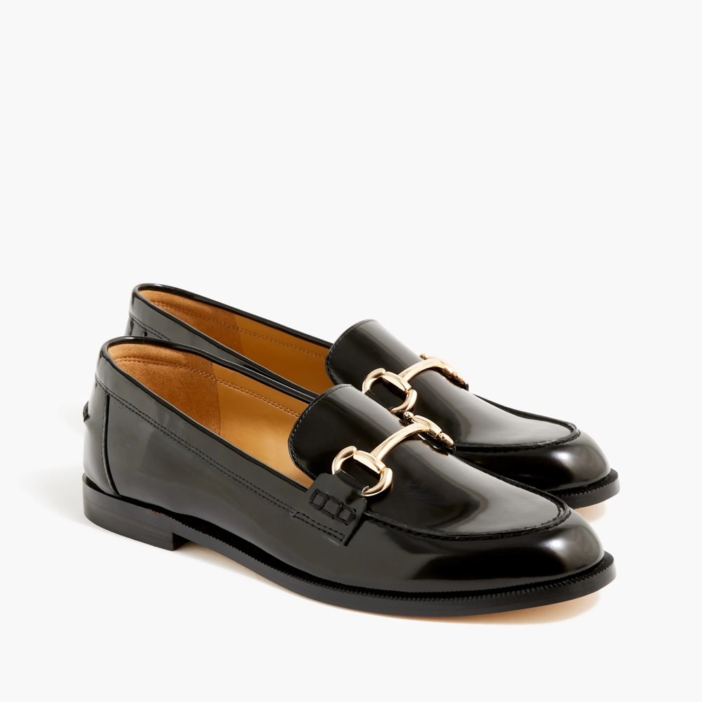 J. Crew classic black and gold loafers